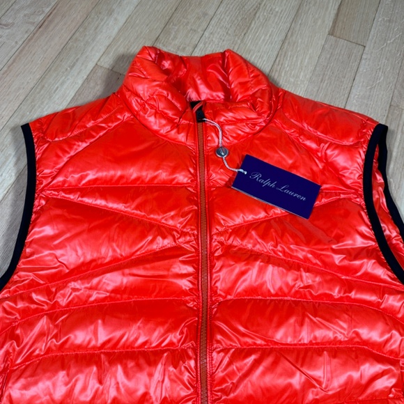 Ralph Lauren Purple Label Vest Orange L 100% Polyester Brand New With Tags - Picture 5 of 10